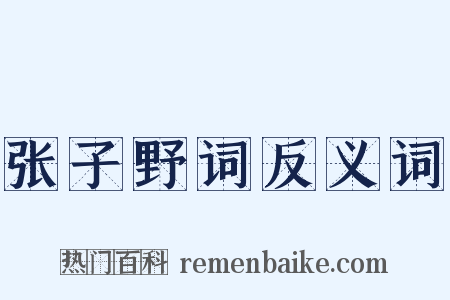 张子野词反义词是什么意思的图片